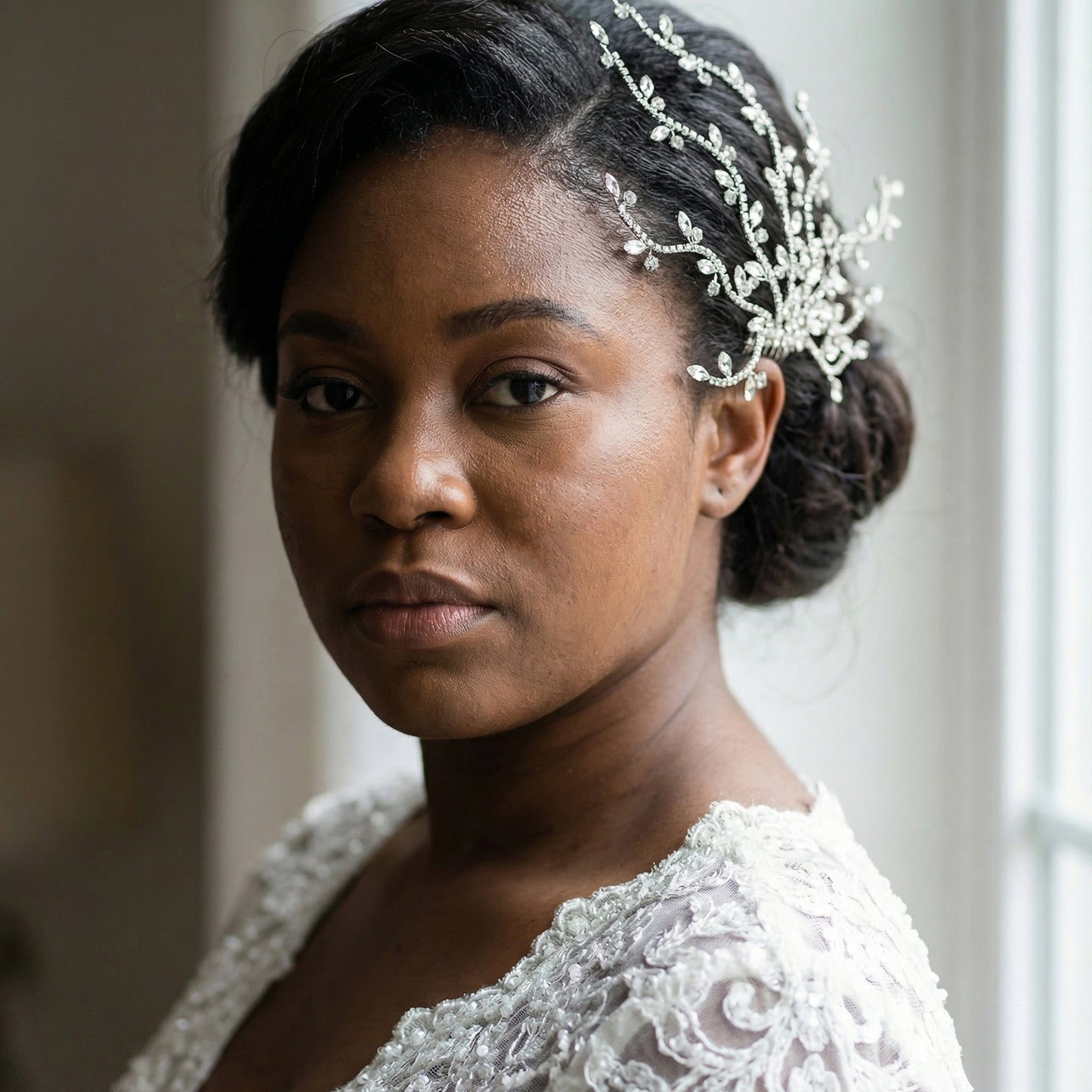 Bridella BHP481-S Silver Rhinestone Tiara