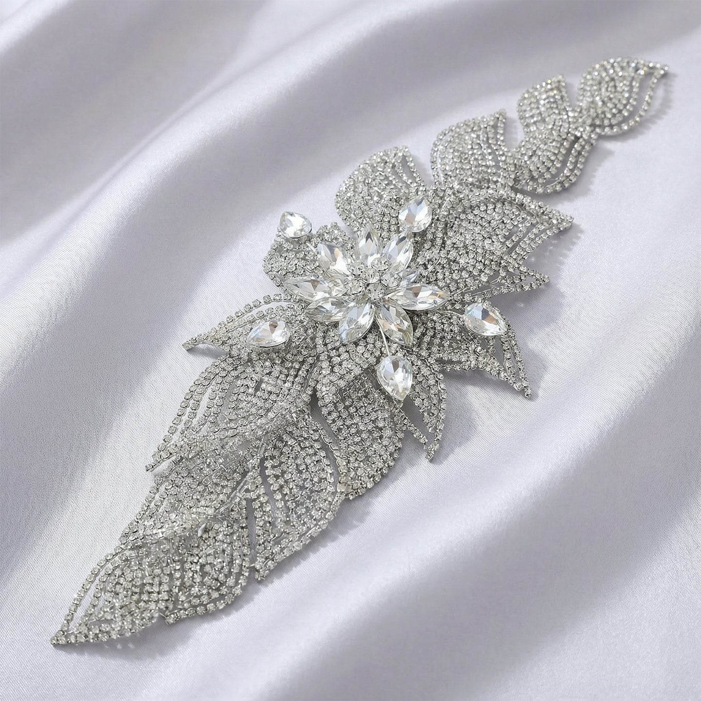 Silver Rhinestone Wedding Tiara for Bride - Bridella BHP455-S