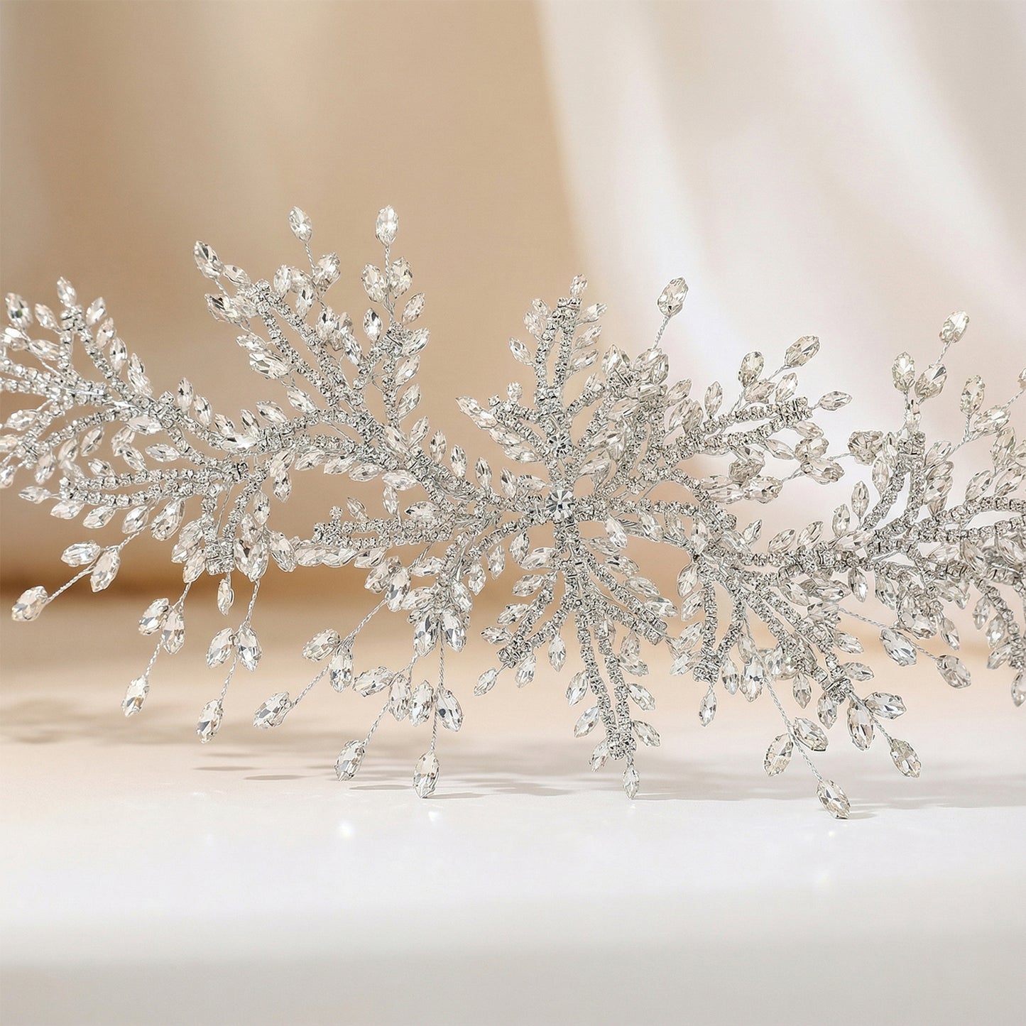 Bridella BHP482-S Silver Rhinestone Tiara