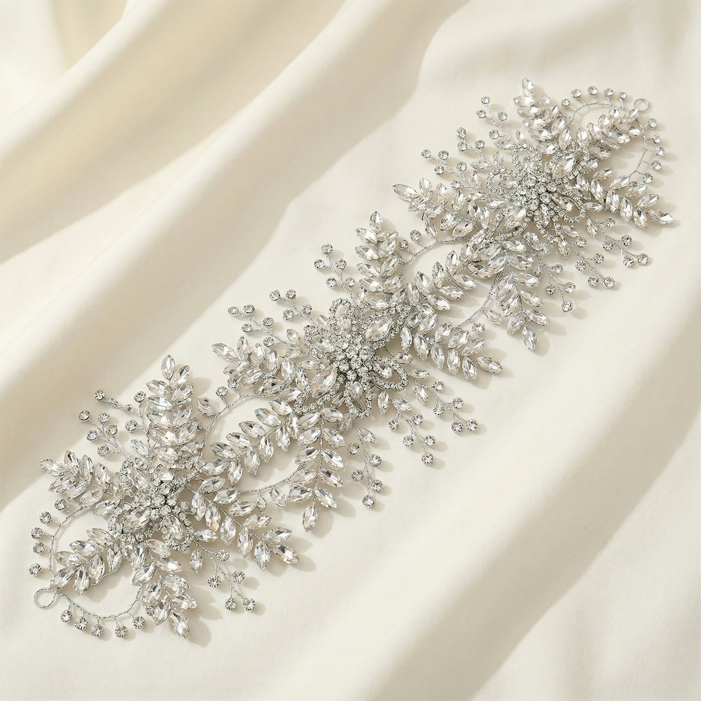 Bridella BHP409-S Silver Rhinestone Tiara