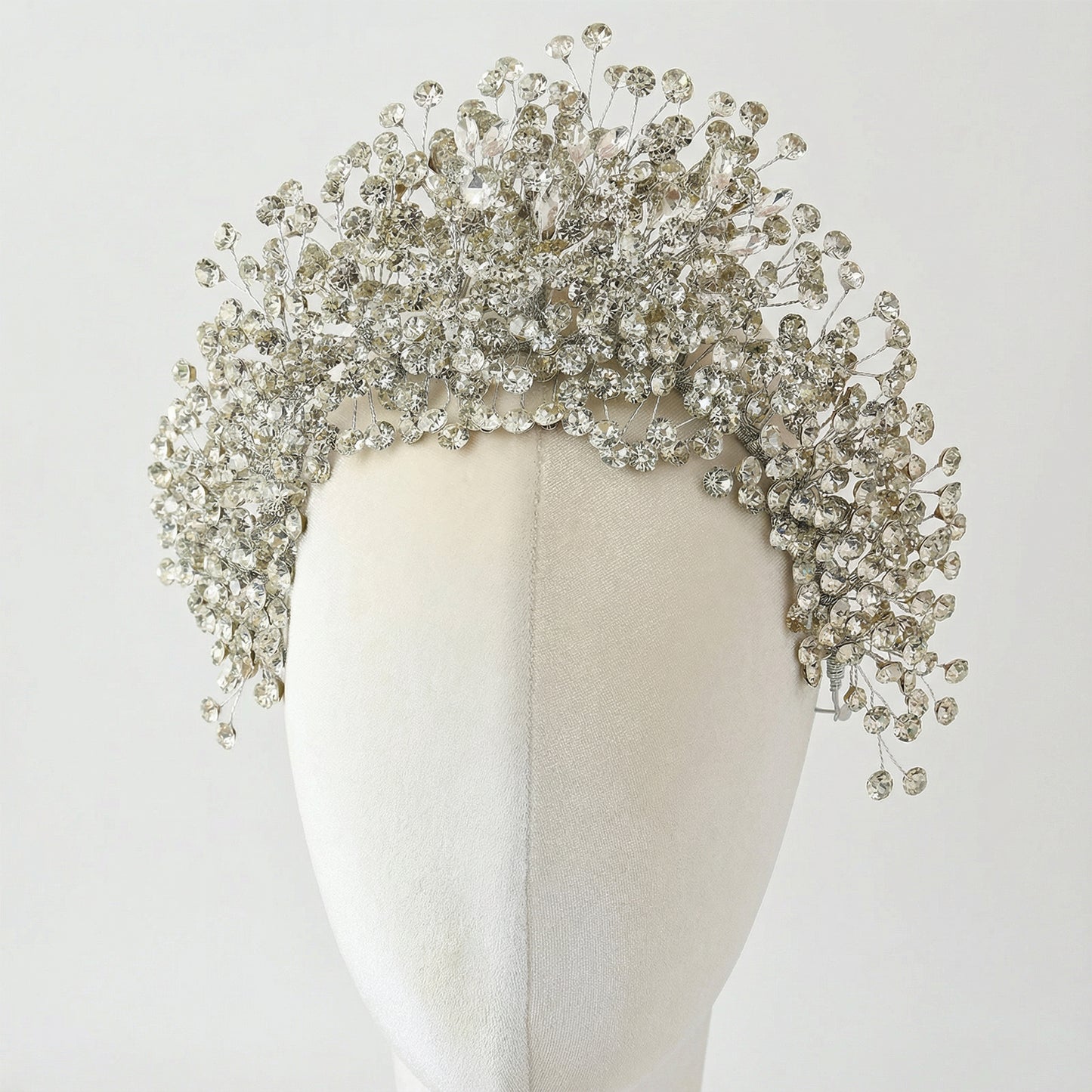 Bridella BHP376-S Silver Rhinestone Crown