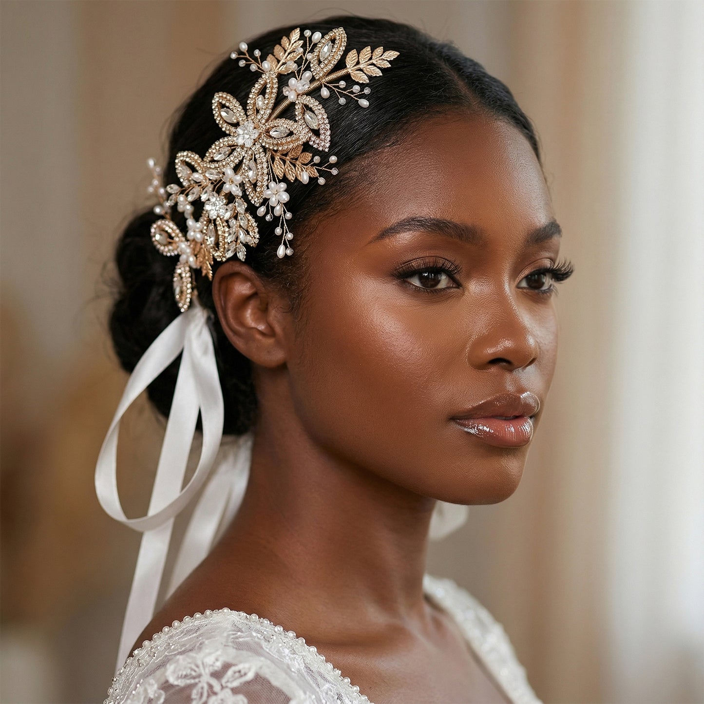 Bridella BHP305-G Gold Rhinestone Crown