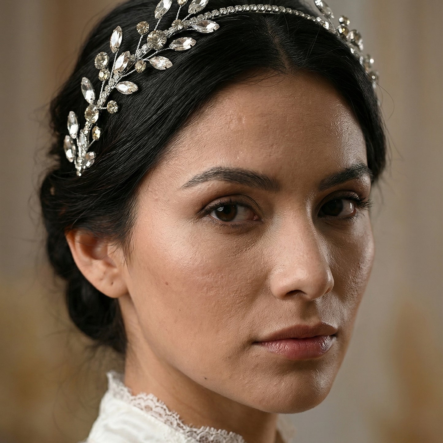 Bridella BHP531-S Silver Rhinestone Headband