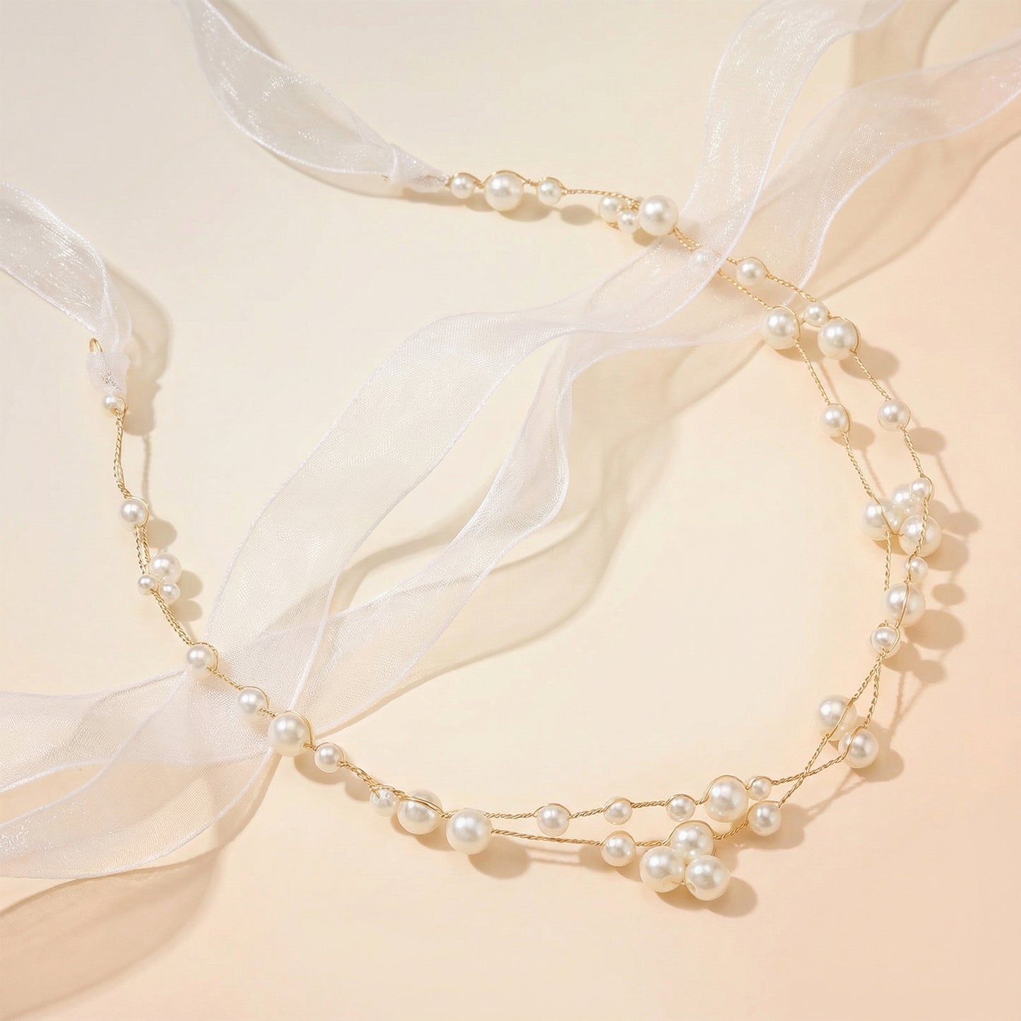 Bridella BHP36 Gold Pearl Headband