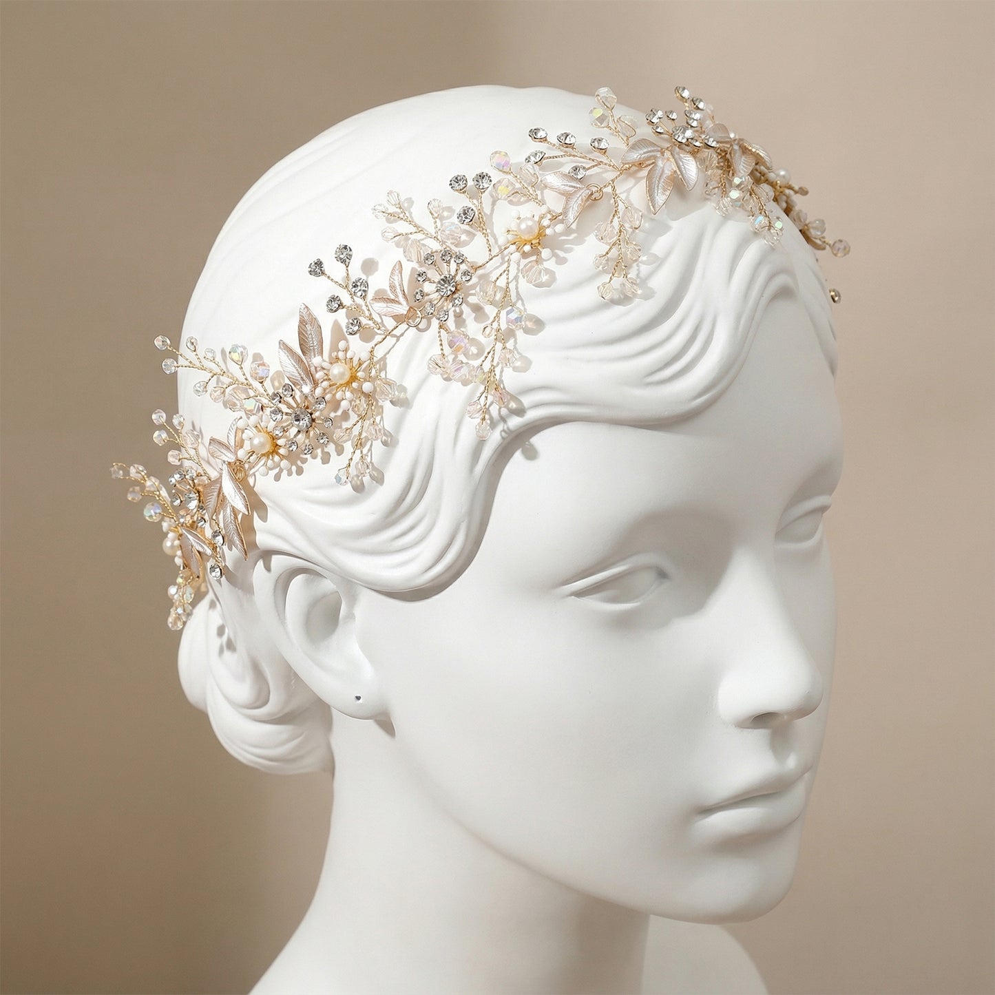 Bridella BHP294-headband Gold Rhinestone Headband