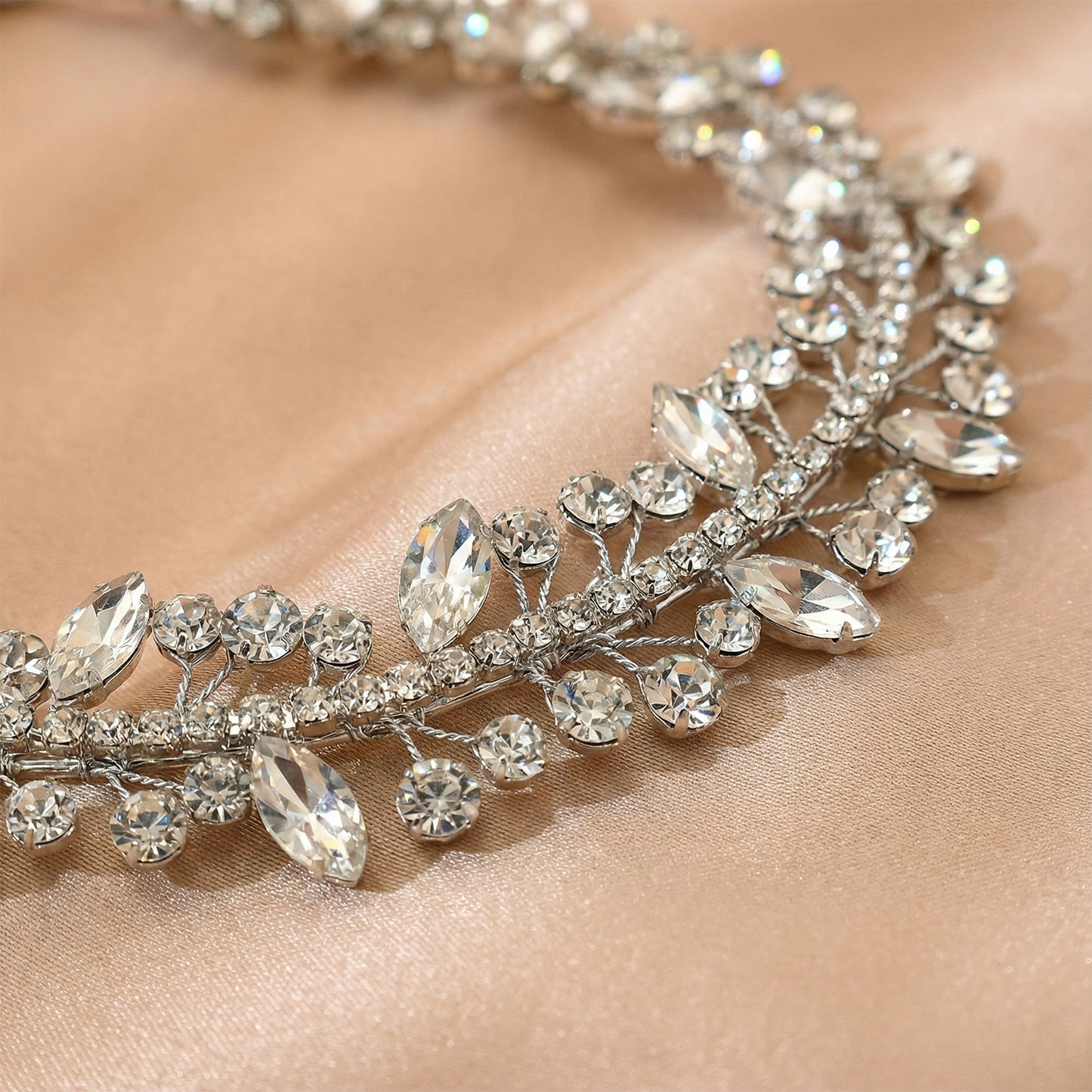 Bridella BHP496-S Silver Rhinestone Tiara