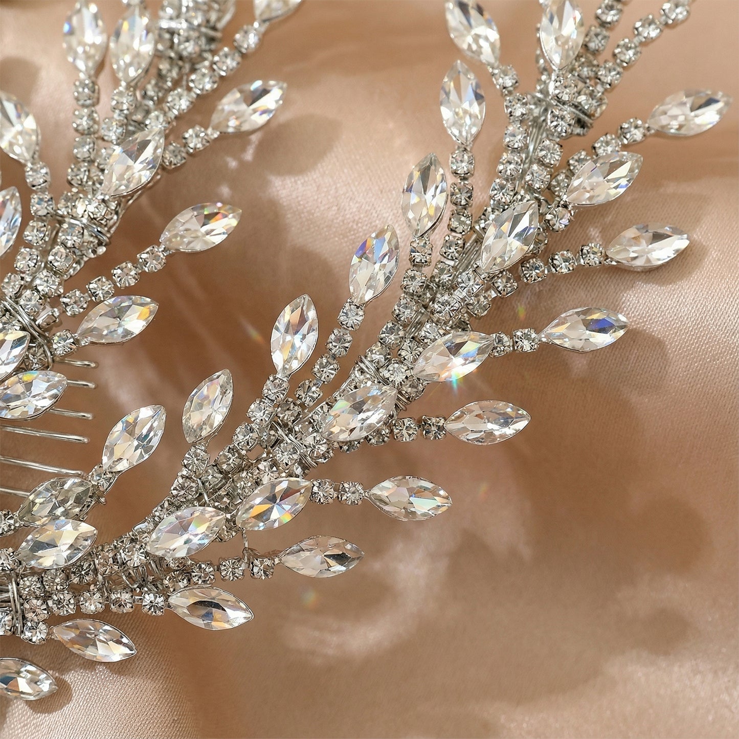 Bridella BHP498-S Silver Rhinestone Hair Comb