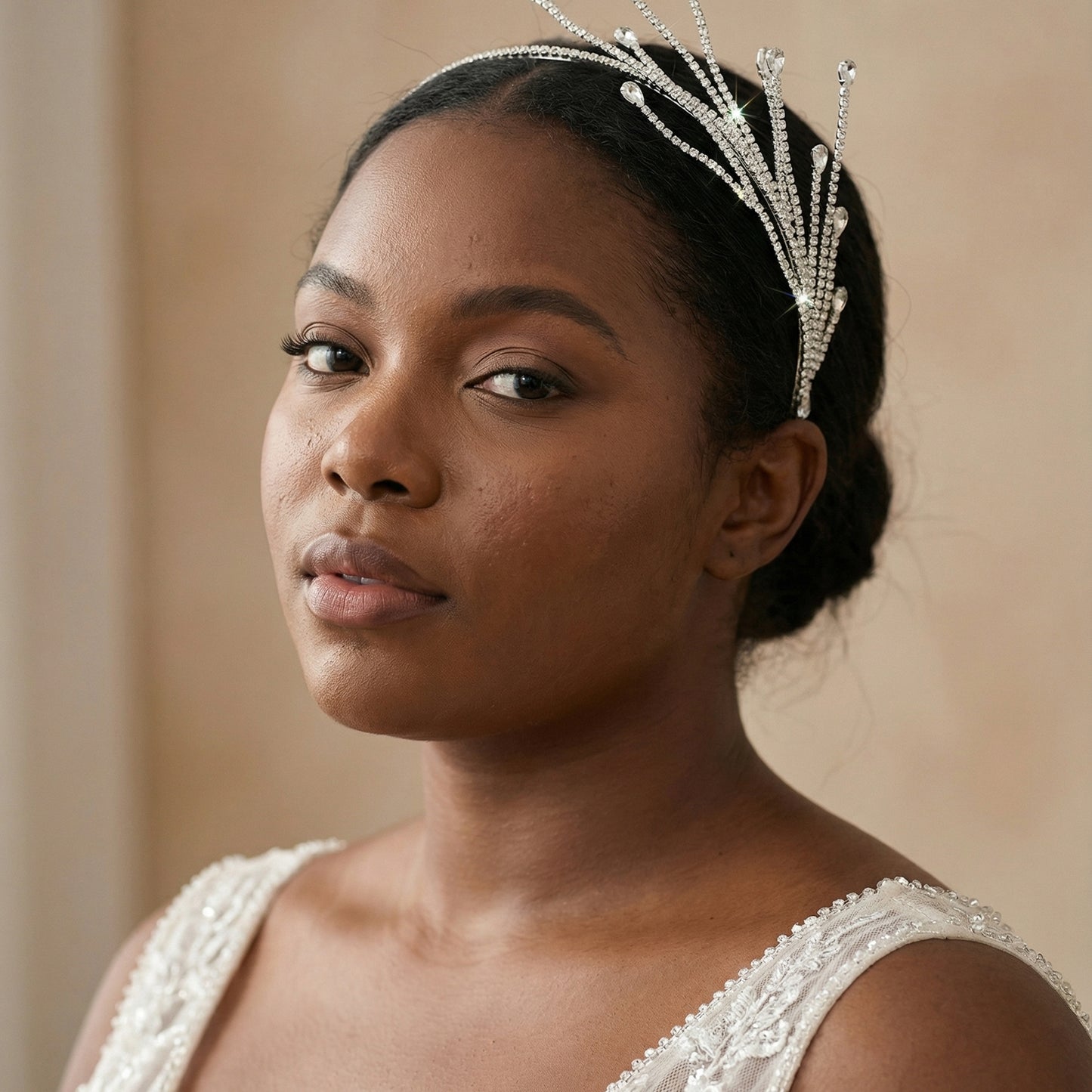 Bridella BHP494-S Silver Rhinestone Headband