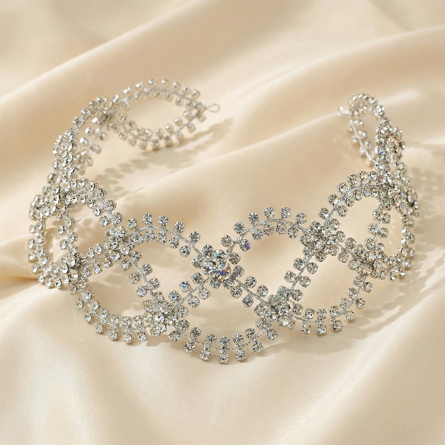 Bridella BHP243-S Silver Rhinestone Tiara