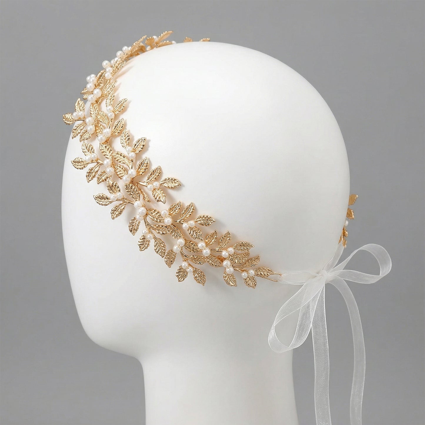 Bridella BHP353 Gold Pearl & Alloy Headband