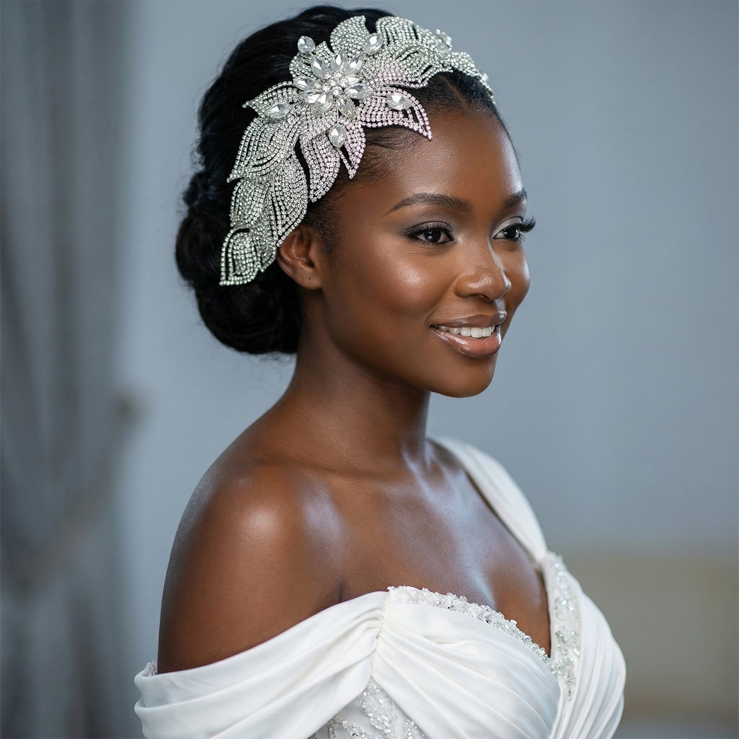 Bridella BHP455-S Silver Rhinestone Tiara