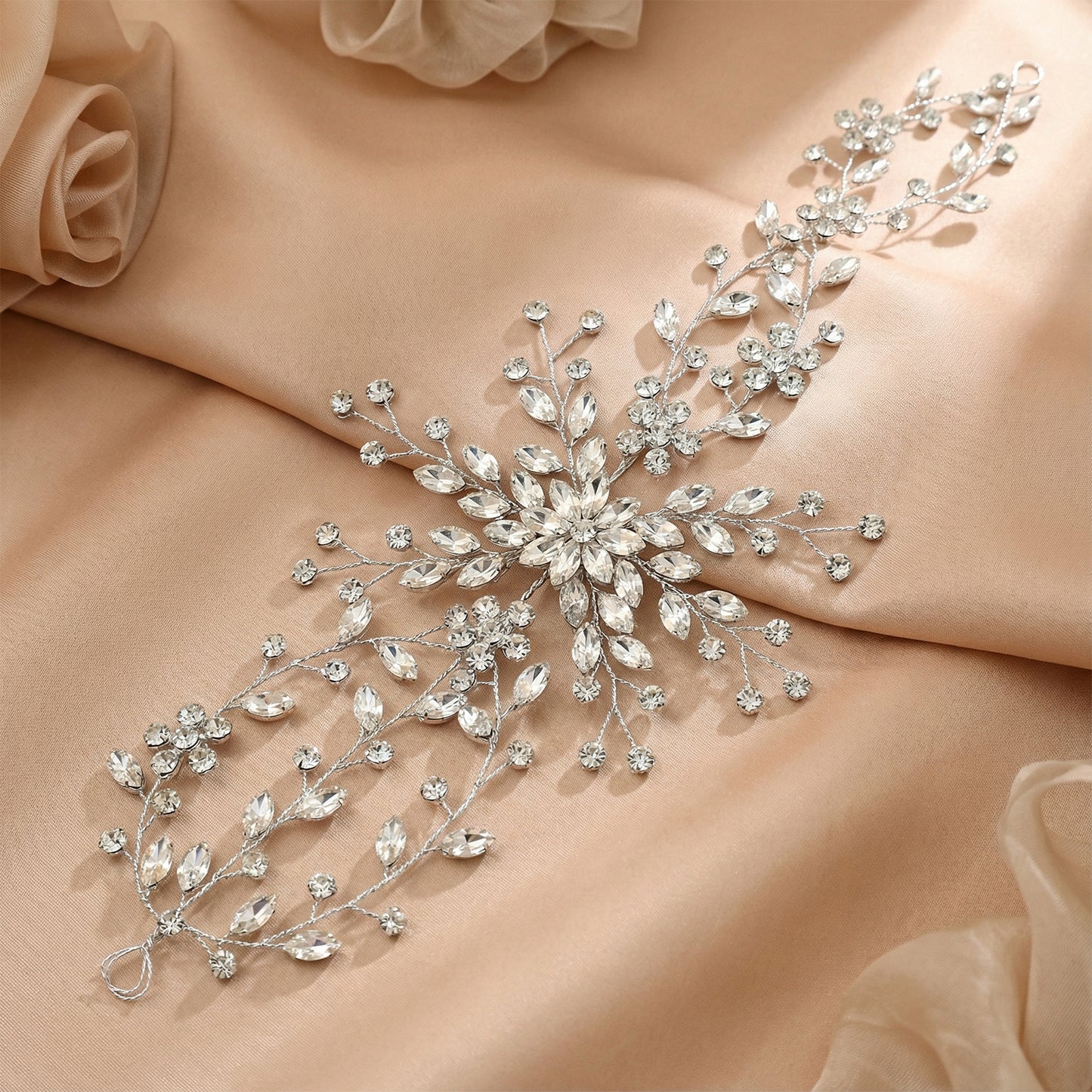 Bridella BHP242-S Silver Rhinestone Tiara