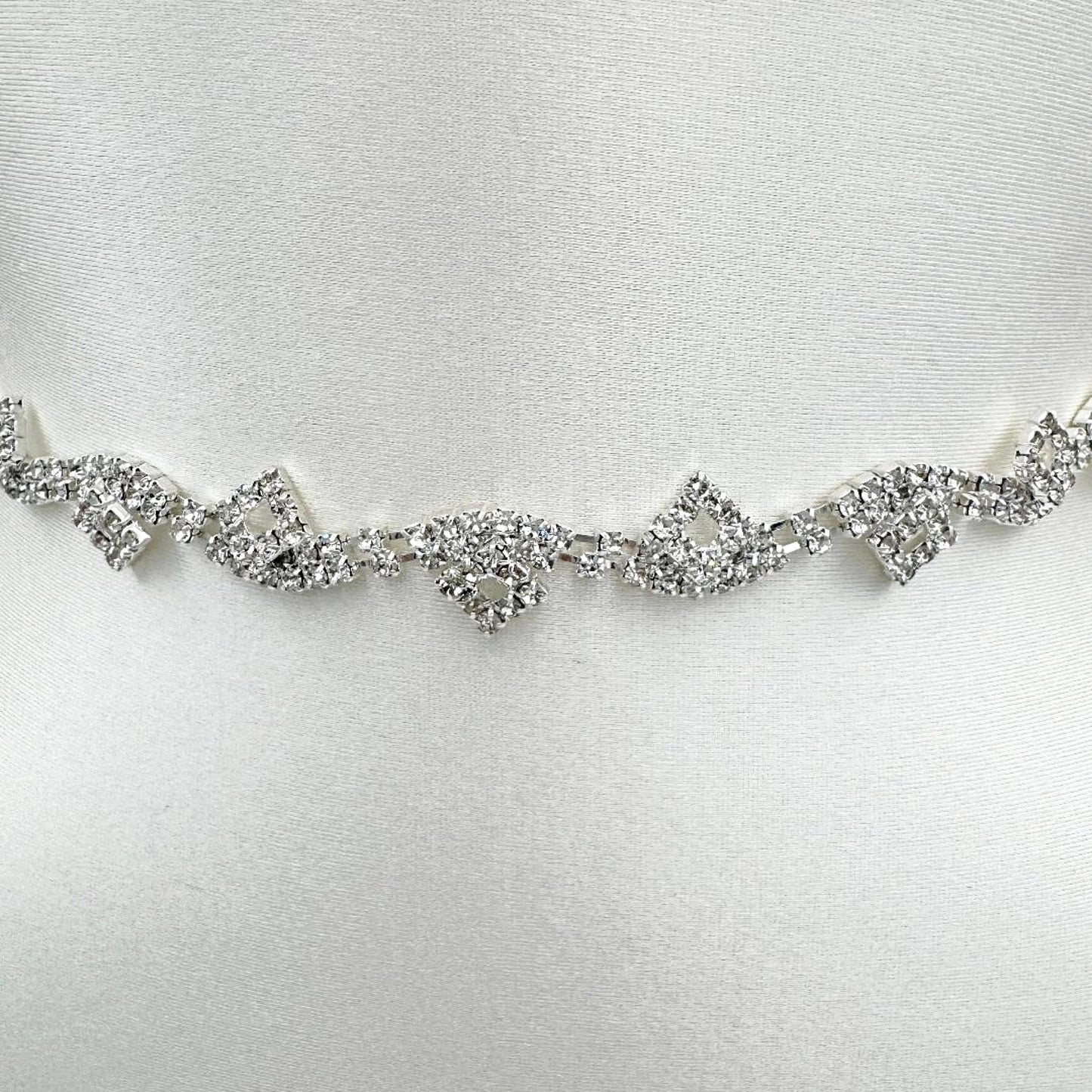 off white rhinestone belt