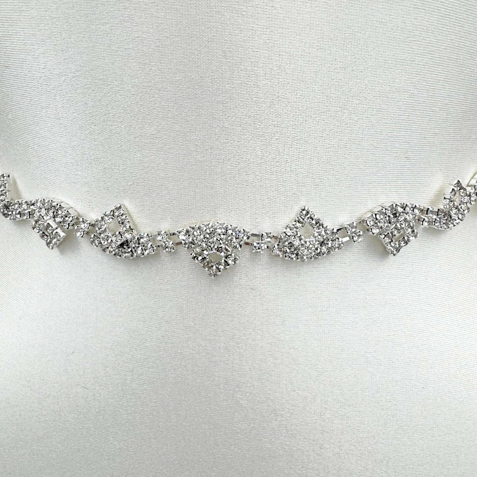 off white rhinestone belt