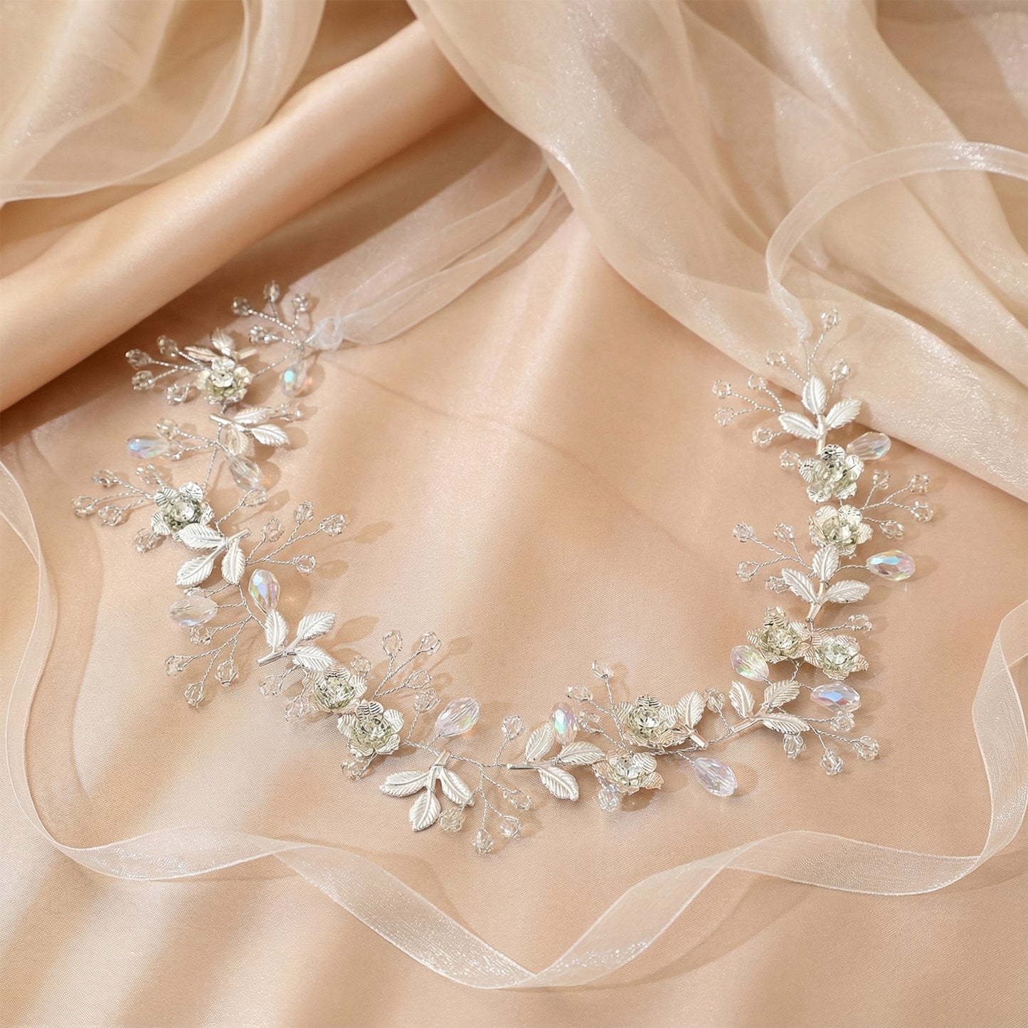 Bridella BHP350-S Silver Rhinestone Headband