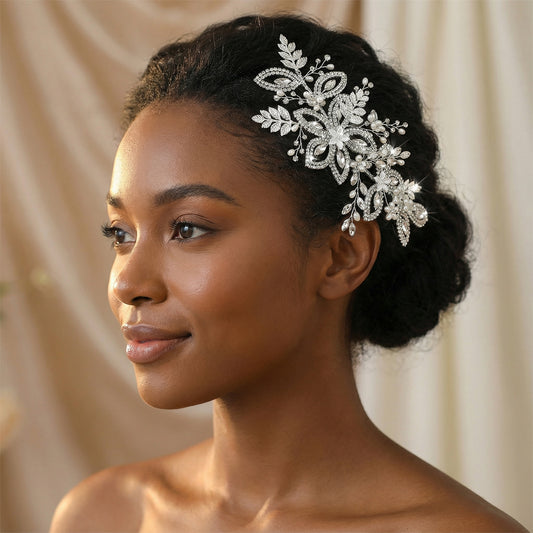 Bridella BHP305-S Silver Rhinestone Crown