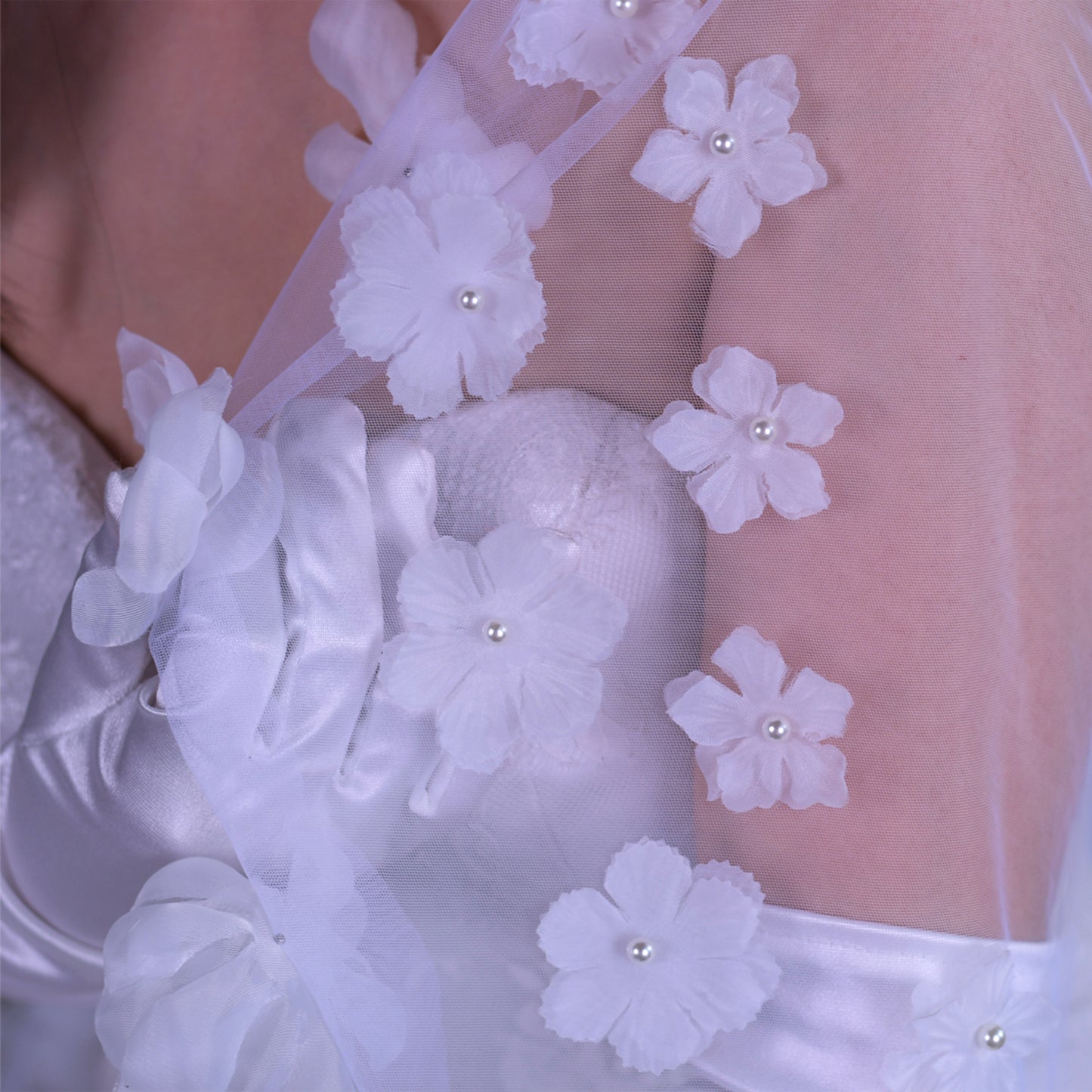 Ivory Mesh Bridal Veil One Layer for Wedding - Bridella V230-I