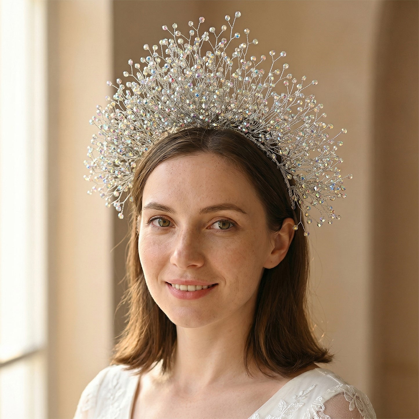 Colorful Rhinestone Bridal Crown Tiara - Bridella BHP193-Colorful