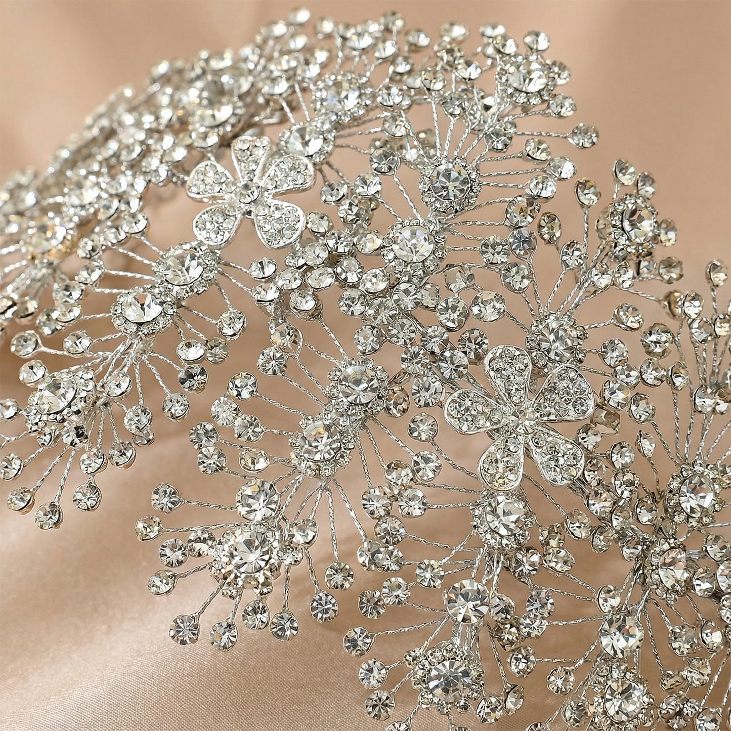 Bridella BHP240-S Silver Rhinestone Headband