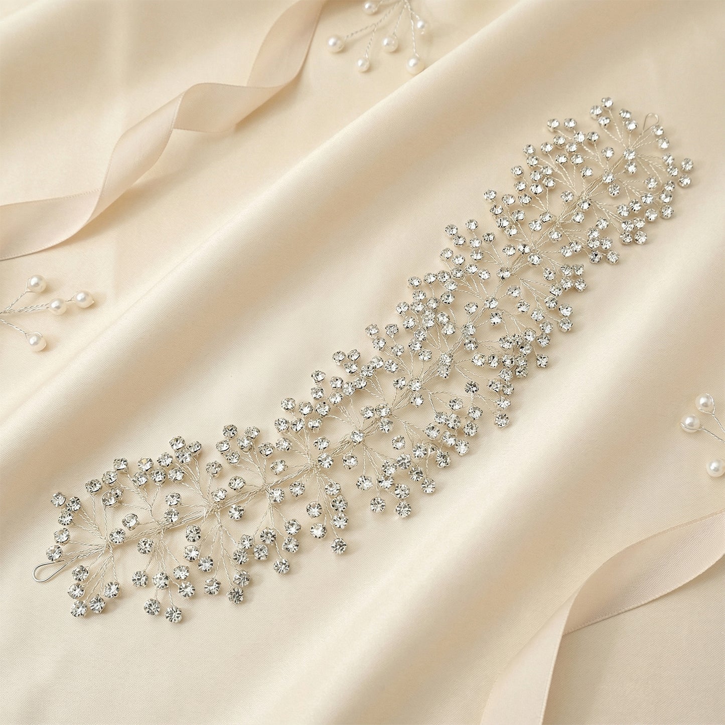 Crystal Vine Bridal Headband – Handmade Rhinestone Wedding Hair Accessory - Bridella BHP412