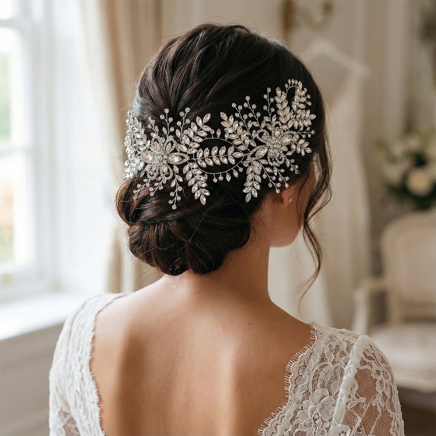 Bridella BHP409-S Silver Rhinestone Tiara