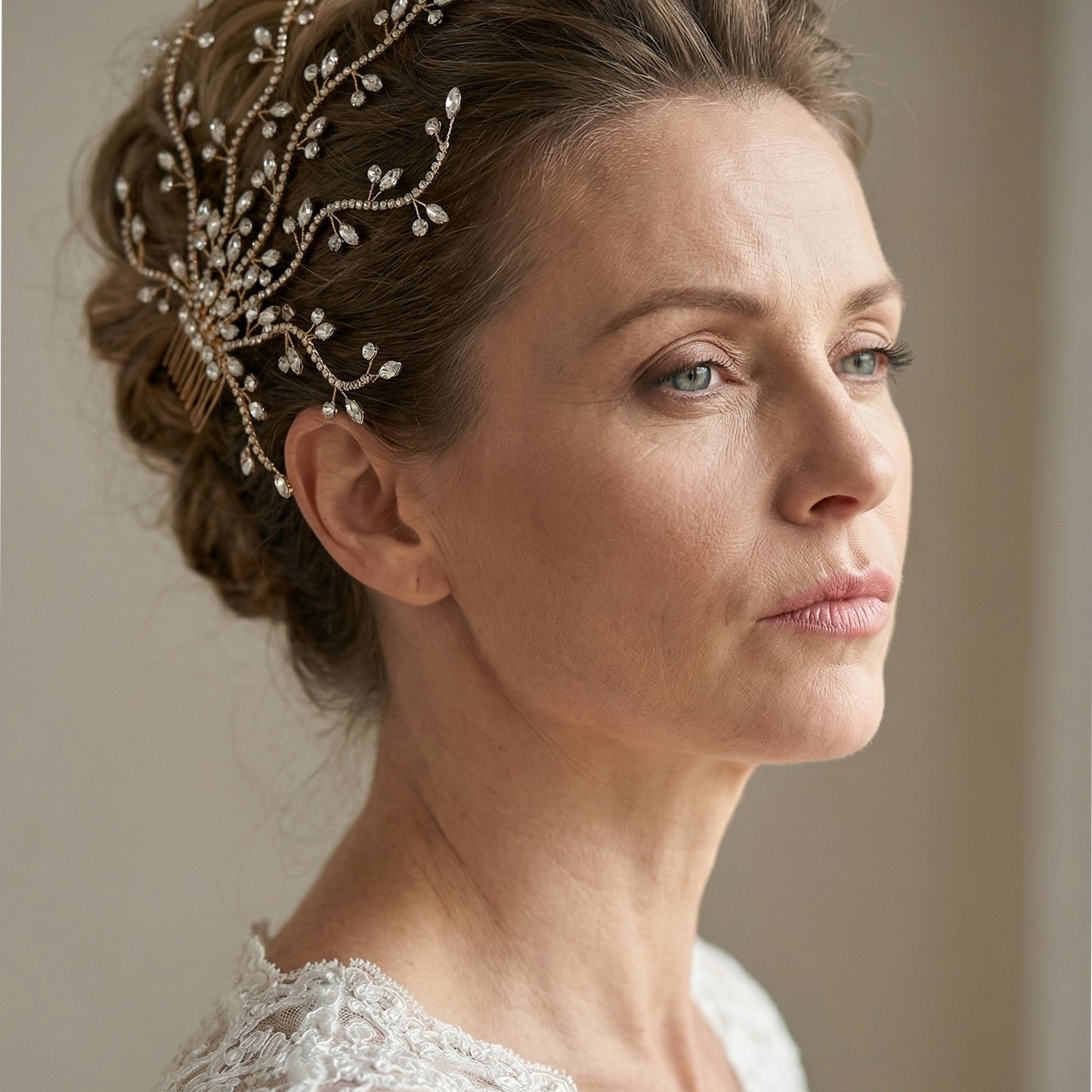 Bridella BHP481-G Gold Rhinestone Tiara