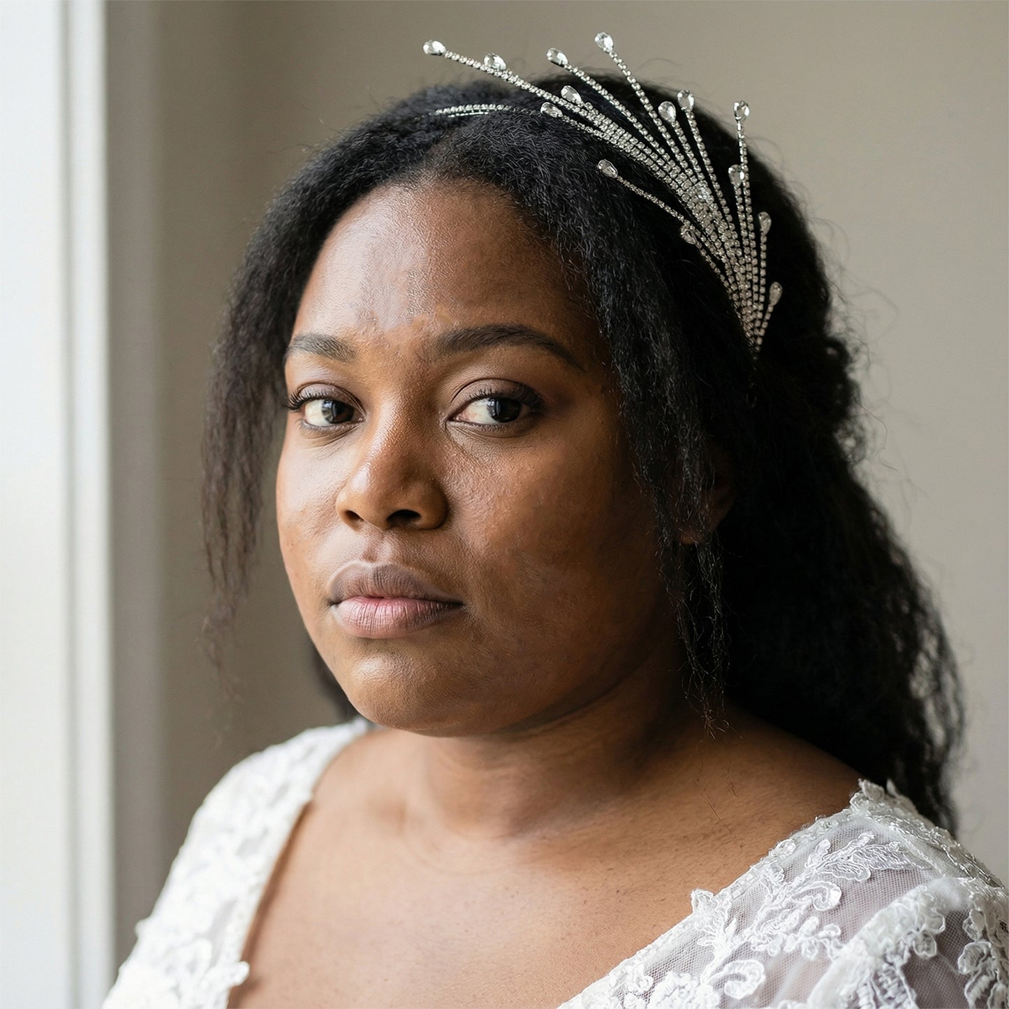 Bridella BHP494-S Silver Rhinestone Headband