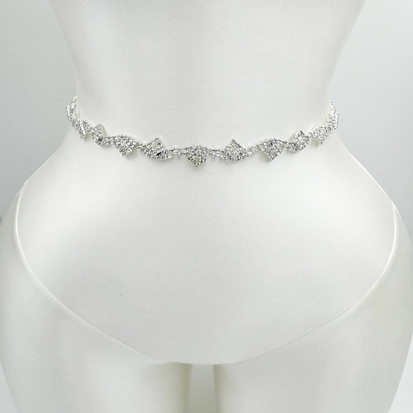 off white rhinestone belt