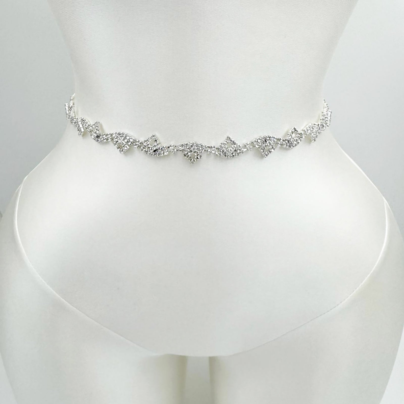 off white rhinestone belt