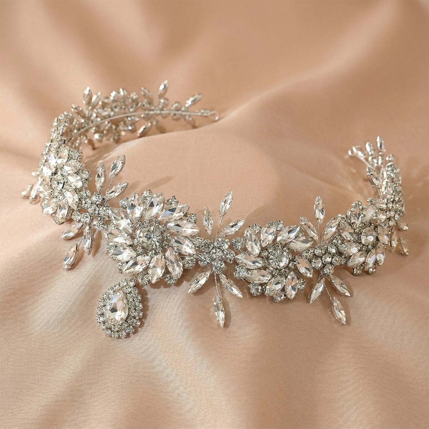 Bridella BHP440-S Silver Rhinestone Headwear