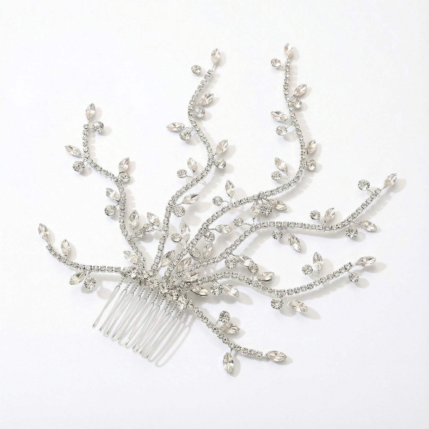 Bridella BHP481-S Silver Rhinestone Tiara