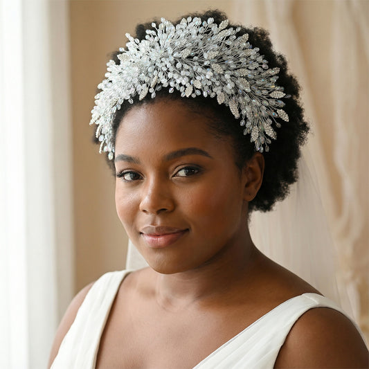 Bridella BHP397-S Silver Alloy & Crystal Crown