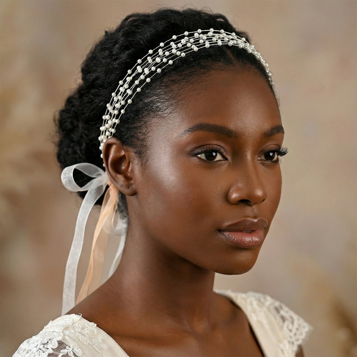 Bridella BHP28-S Silver Bead Headband