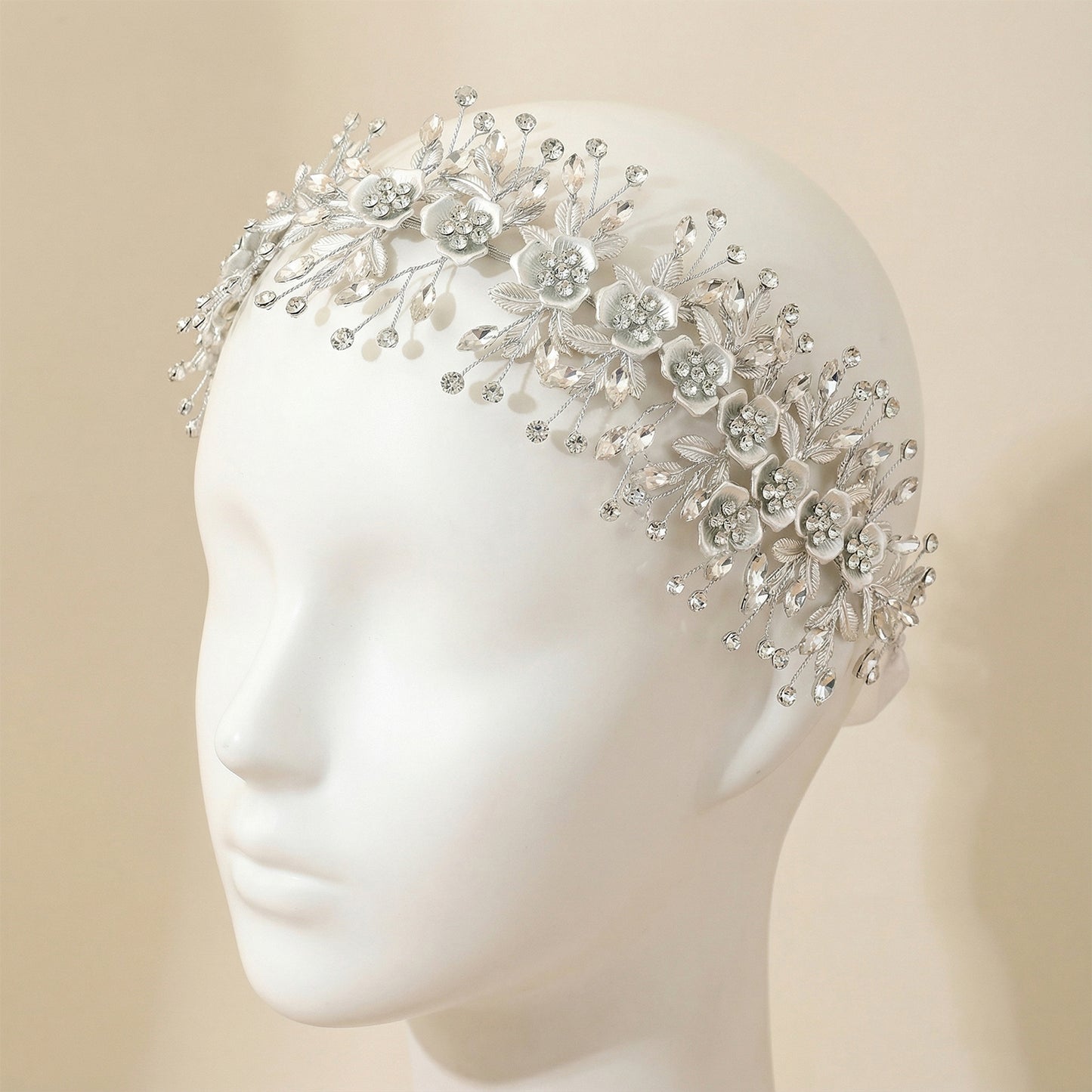 Bridella BHP349-S Silver Rhinestone Headband