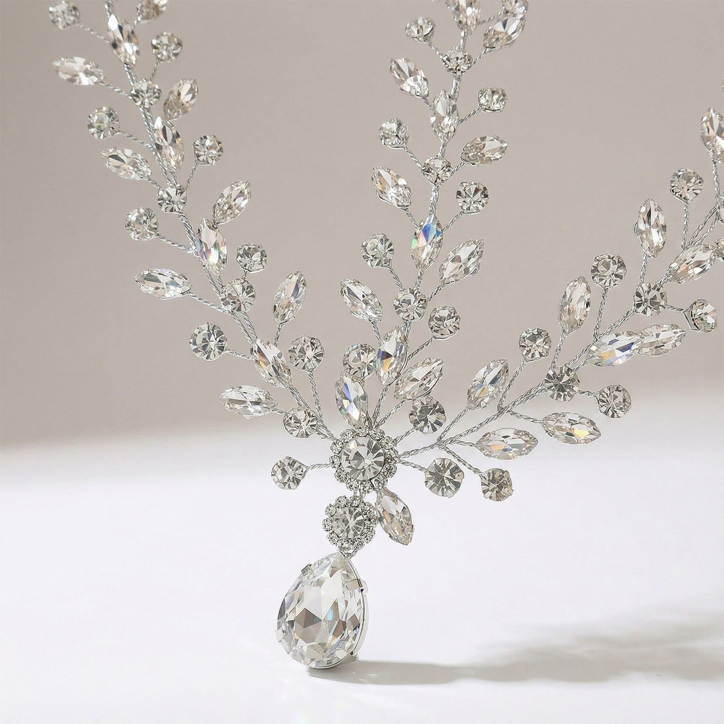 Bridella BHP541-S Silver Rhinestone Hair Comb