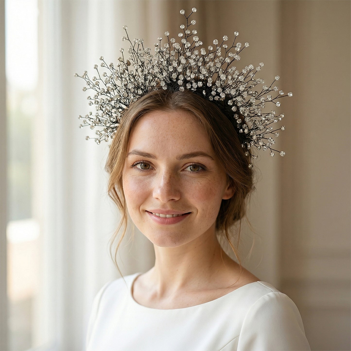 Bridella BHP193 Black Rhinestone Crown