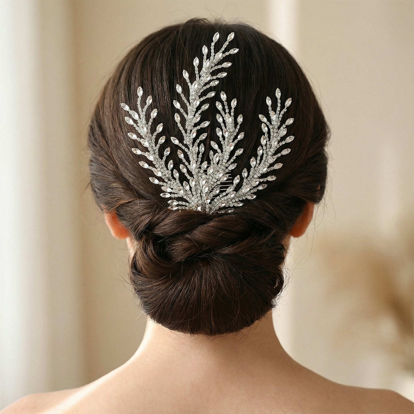 Bridella BHP498-S Silver Rhinestone Hair Comb