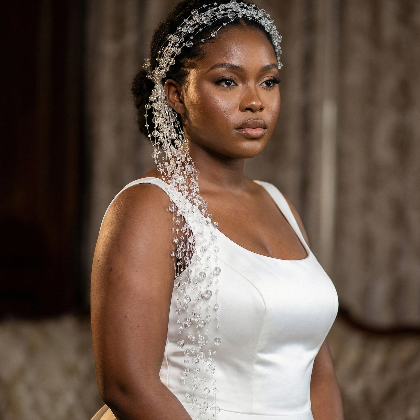 Bridella BHP538-touming Silver Crystal Headband