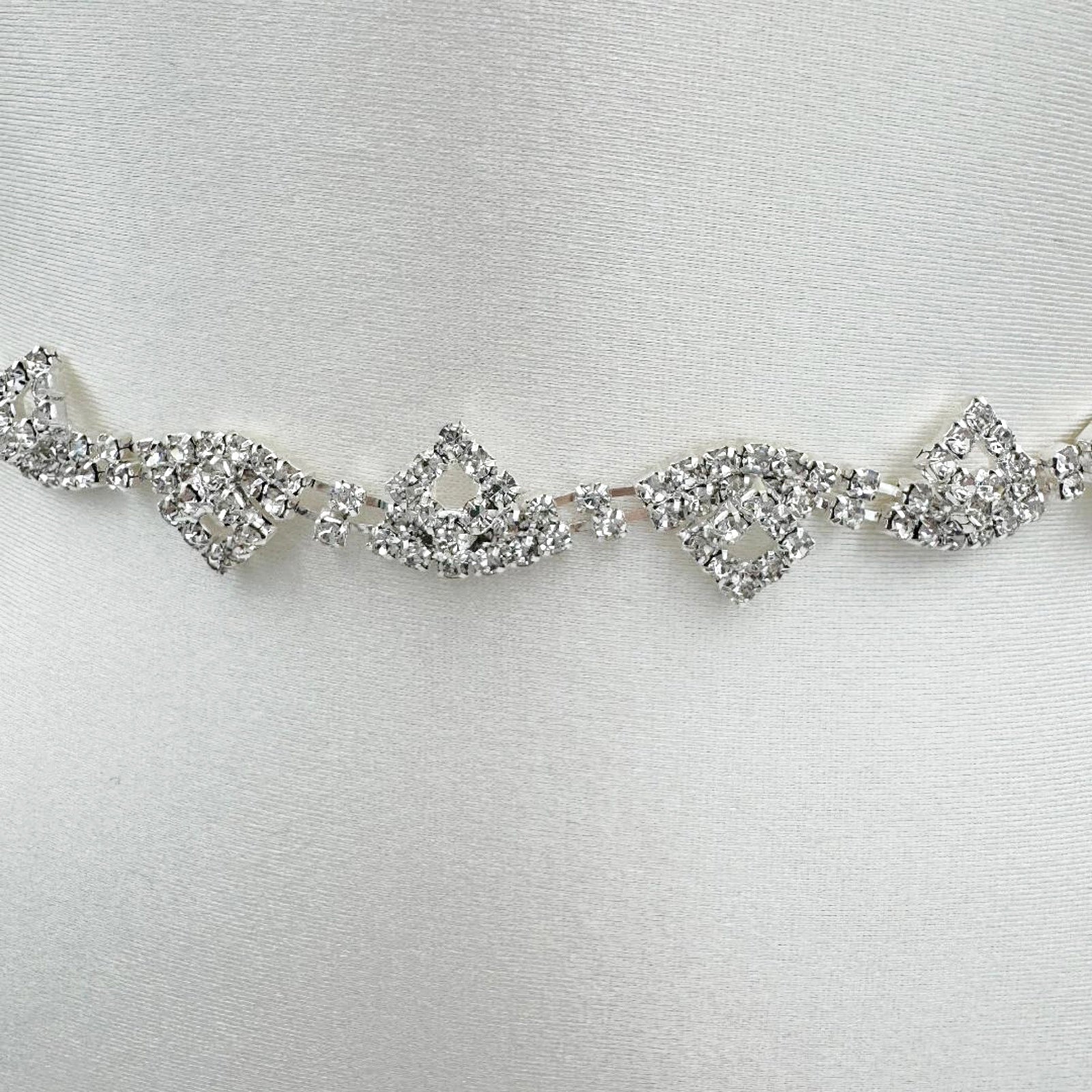 off white rhinestone belt