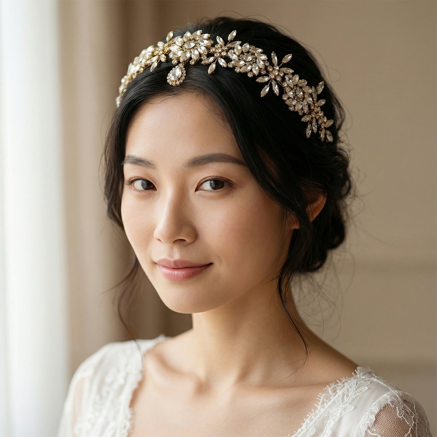 Bridella BHP440-G Gold Rhinestone Headwear