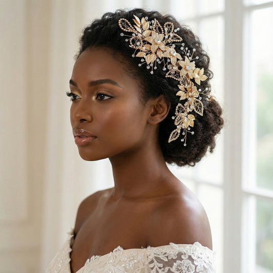 Bridella BHP282-G Gold Rhinestone Headband