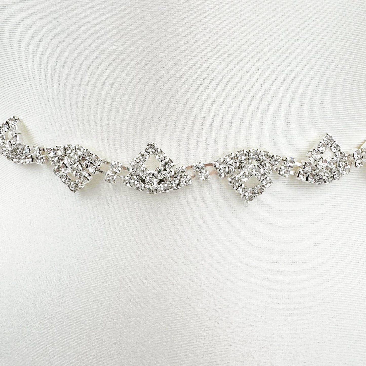 Off White Rhinestone Bridal Belt Wedding Sash - Bridella BS266