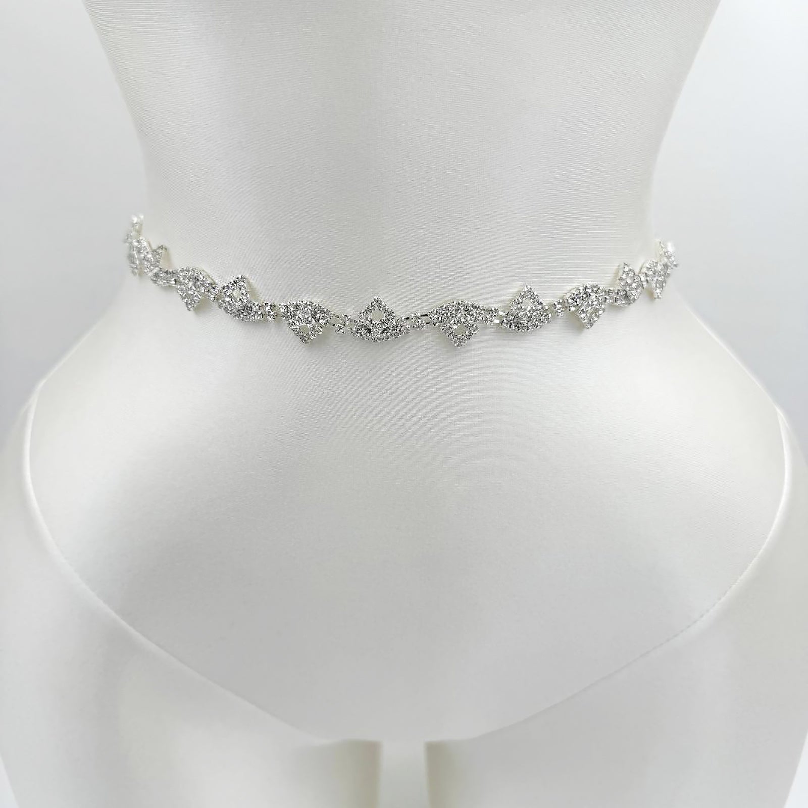 off white rhinestone belt