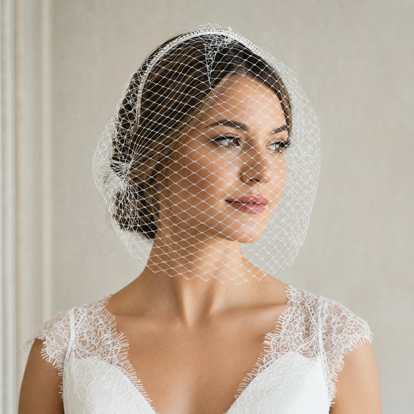 Vintage Birdcage Bridal Veil Wedding Headband Veil - Bridella BMA49-W