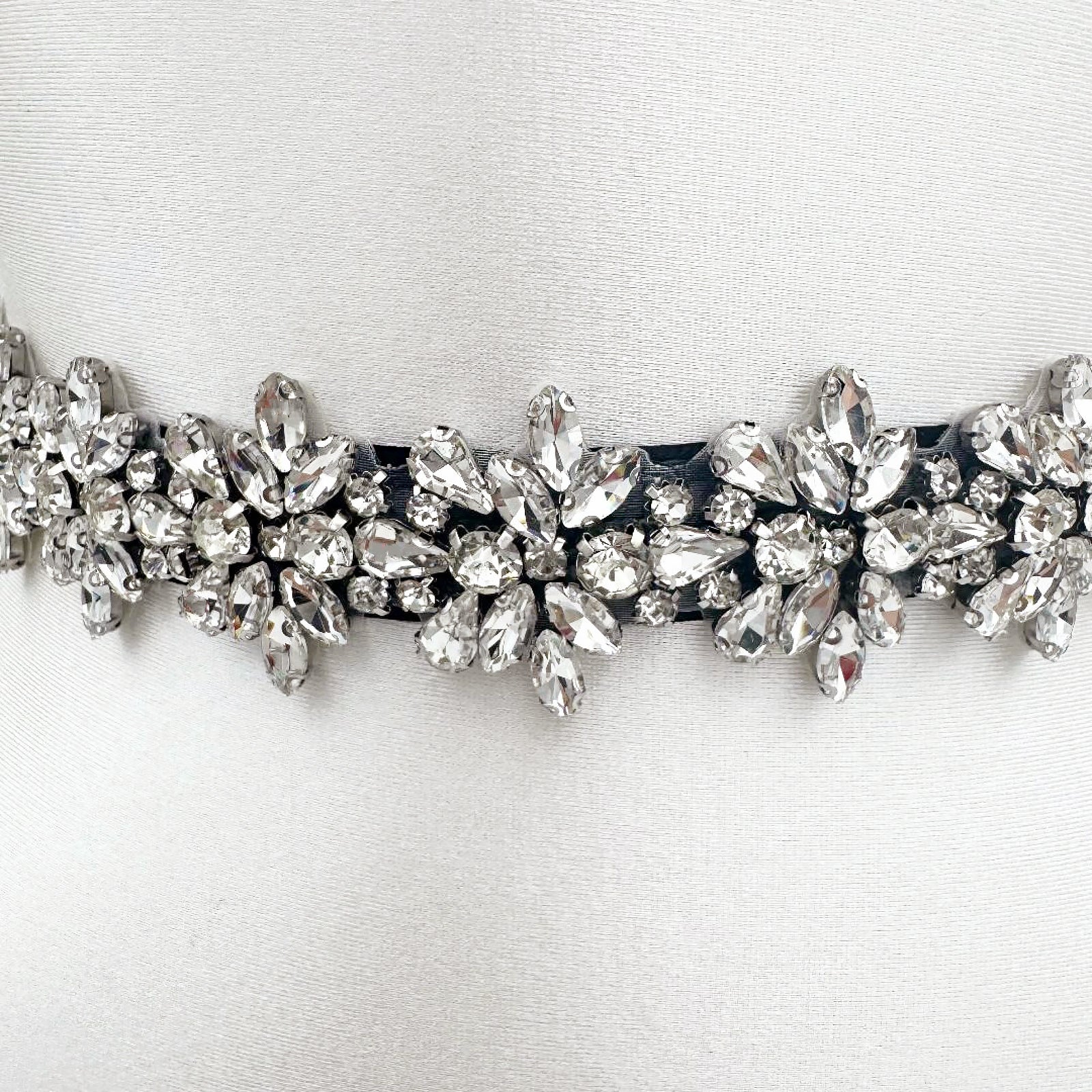 BS269 black rhinestone belt