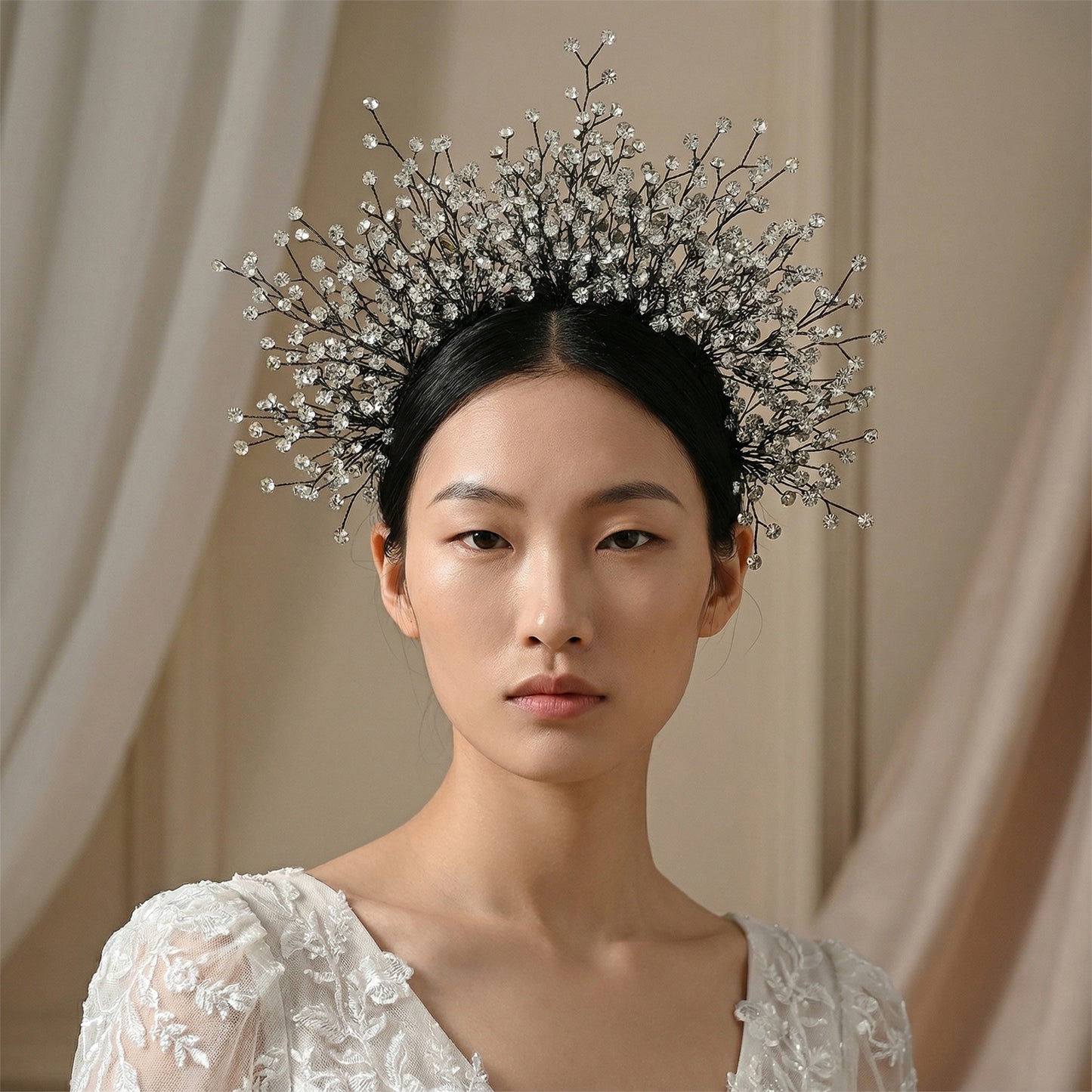 Bridella BHP193 Black Rhinestone Crown