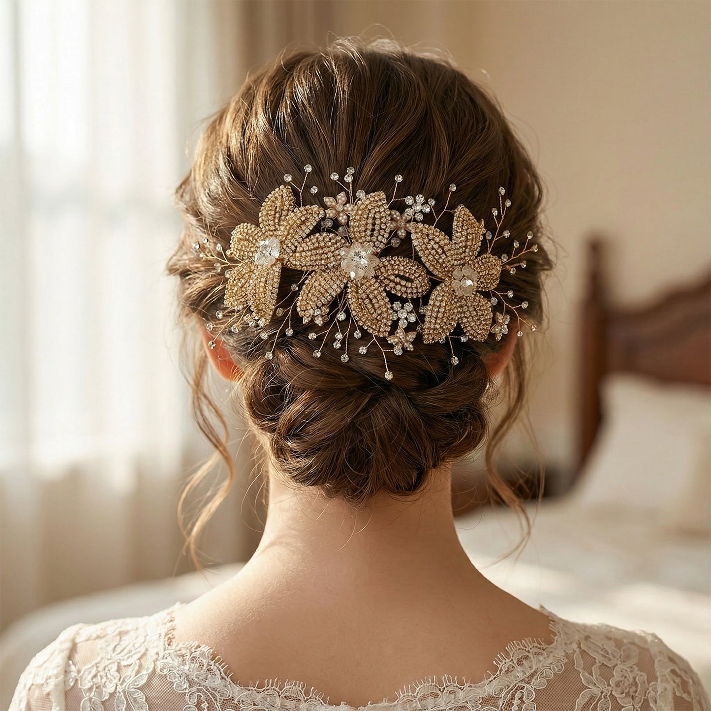 Bridella BHP252-G Gold Rhinestone & Crystal Tiara