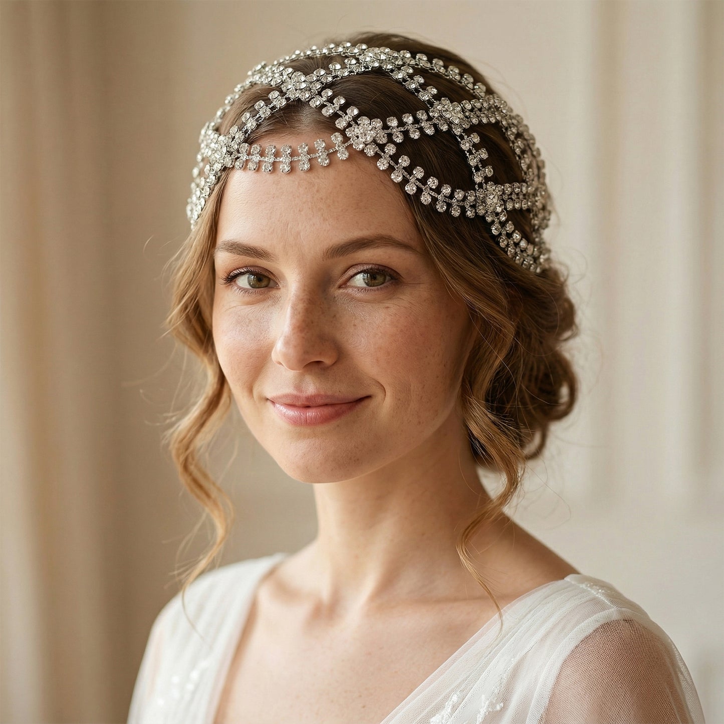 Bridella BHP243-S Silver Rhinestone Tiara