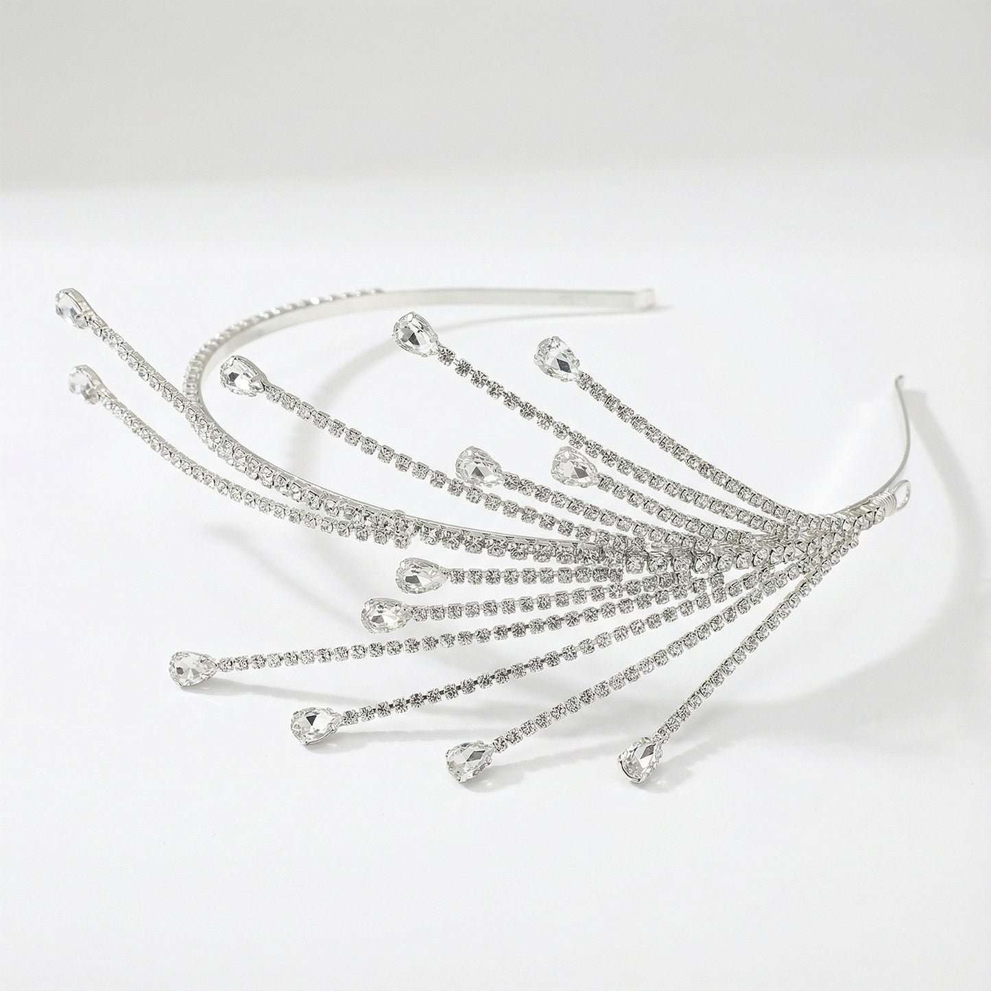 Bridella BHP494-S Silver Rhinestone Headband