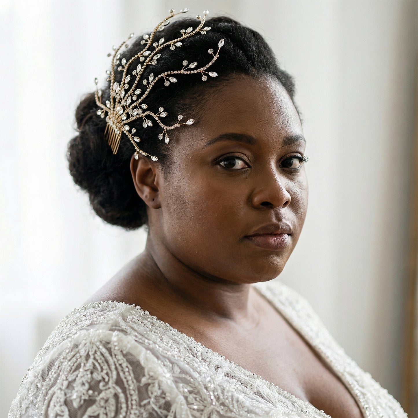 Bridella BHP481-G Gold Rhinestone Tiara